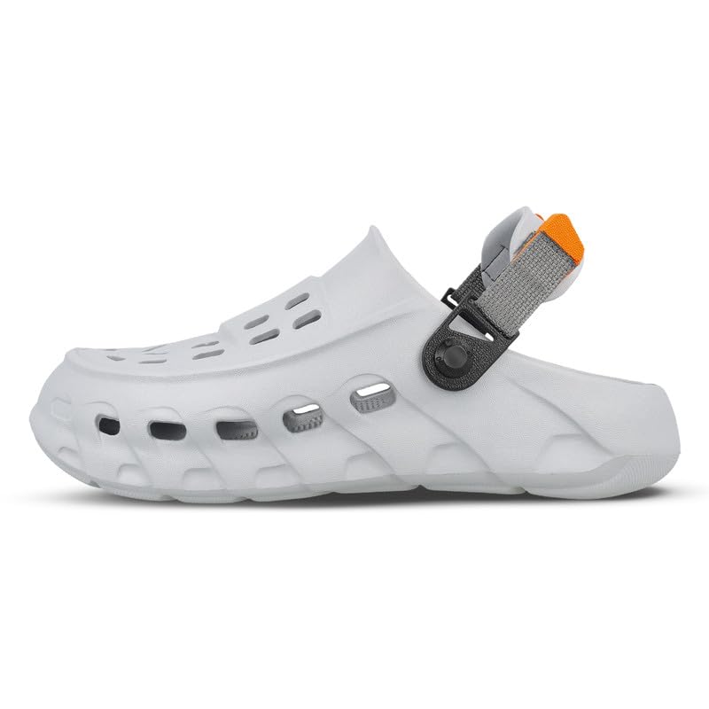 Image of WALKAROO Men Soft EVA Clogs with Adjustable Back Strap, Lightweight Ventilated Comfort Slip-On Outdoor Footwear, Durable Anti-Slip Clogs- WC8814