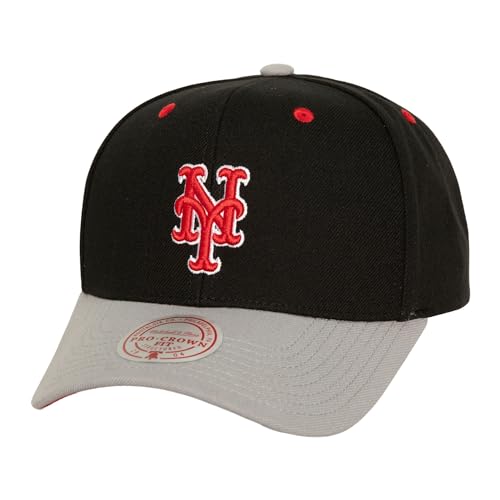 Mitchell & Ness Bred Pro New York Mets Snapback Hat, Black