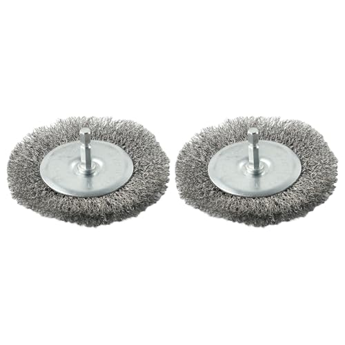 Zilimontt Electric Joint Brush Replacement Wire Brush Set of 2 for EFB 400 401 Blister, 100mm Cup Grinding Wheel with 6mm Shank, Stainless Steel Wire for Paving Stone