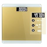 Digital Bathroom Scale,Precise Body Weight Scale,TOP-MAX 400 pounds Weight Watcher Weighing Home Scale Monitor with Step-on Technology,Large LCD Backlight Display and Low Battery Indication (Golden)