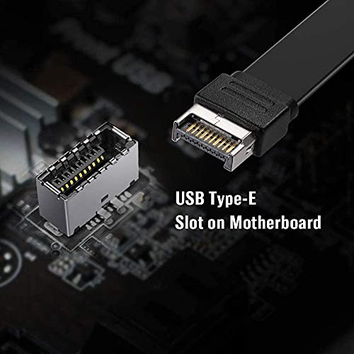 Image of USB 3.1 Type C Front Panel Header Extension Cable 57 cm, Type E to Type C Gen 2 Speed up to 10 Gbps Internal Adapter Cable, With Mount Screw (0.5m)