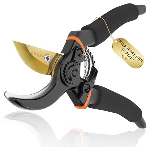 Premium Bypass Pruning Shears for your Garden - Heavy-Duty, Ultra Sharp Pruners w/Soft Cushion Grip Handle Made with Japanese Grade High Carbon Steel - Perfectly Cutting Through Anything in Your Yard