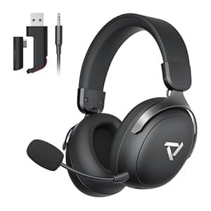 Wireless Gaming Headset Compatible with Quest 3S/3/2, PS5/4, PC, up to 80-hr Battery, 2.4Ghz USB Gaming Headphones with Bluetooth, 7.1 Virtual Surround Sound – Vega Q1