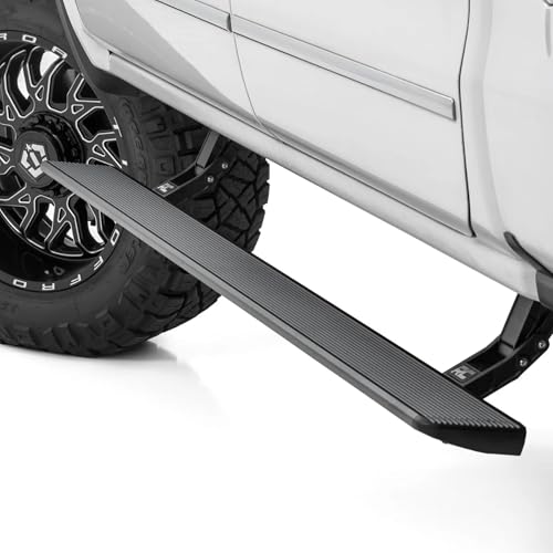 Rough Country HT-Series Power Running Boards for Chevy Silverado & GMC Sierra 1500/2500HD/3500HD Crew Cab (2015–2019 & Classic) – Auto Retractable Steps