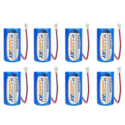 MEELER 8 PCS C Size 3.6V 9000mAh Lithium Battery for ER26500 with 51005 White Plug