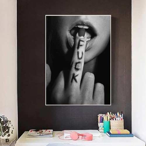 Affiche Beauté Noir Mode toile HD de salon moderne en 60x90 cm