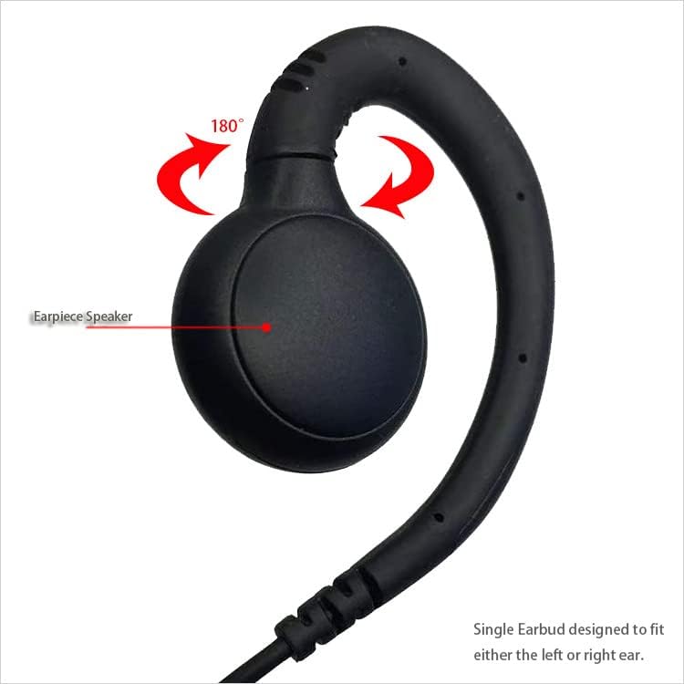 Miniatura 2 de C forma con cable gancho auricular auricular PTT micrófono para Motorola CLP1010e CLP1080e CLP446e CLP107e y CLP1083e CLPe Plus Radio MC-SK5017-M14
