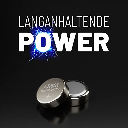 ABSINA AG1 LR621 Knopfzelle 10er Pack - 1,5V Alkaline Knopfzellen auslaufsicher & mit Langer Haltbarkeit - LR60 / SR60 / 1175S0 / 164/602 / 364 / V30 / SR621 - Knopfbatterien Batterien Batterie 4