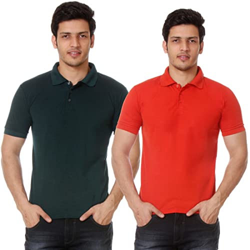 Image of Amazon Brand - Nora Nico Men's Cotton Pique Half Sleeves Solid Polo T Shirts-Pack of 2