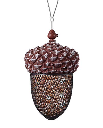 KALLAK Hanging Acon Metal Bird Feeder Outdoor Decoration, Sunflower Seed and Peanut Bird Feeder for Woodpeckers, Titmice, Nuthatches, Chickadees, Jays and More