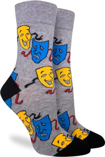 Good Luck Sock Women's Drama Theatre Comedy and Tragedy Masks Socks, Adult
