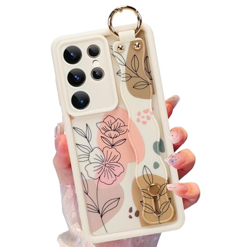 Coque antichoc Galaxy SN Ultra silicone fleur et sangle réglable