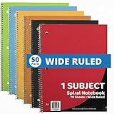 Trail maker 50 Notizbücher – ein Fach, breit liniert, Großpackung, 70 Blatt, Notizbücher für Kinder, Schule, Journaling, Notizen, Studenten und Arbeit