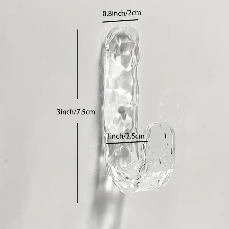 4pcs Acrylic Diamond Wall Hooks, Heavy Duty, Waterproof Hanger Hook Bathroom Toilet Kitchen, Adhesive Hooks for Hanging Towels, Coats and More