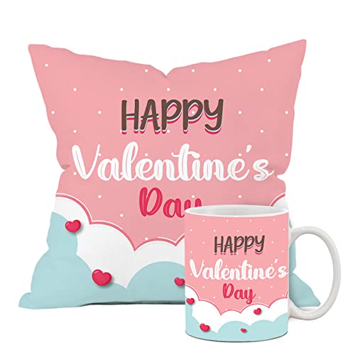 The Purple Tree Polyester Valentines Day Gift Set of Cushion And ...