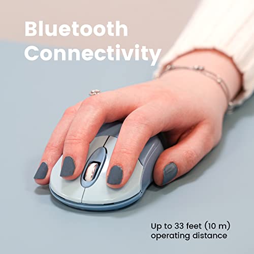 Image of Perixx PERIMICE-802BL Wireless Bluetooth Mouse - Portable Design - Compatible with Windows, iOS, and Android PC, Laptop, Tablet, and Smartphone - Blue (12142)