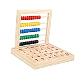 HONMEET 子供用 知育玩具 珠算おもちゃ 木製カラービーズ付き 字学習ツール 立体的な計算能力の向上に