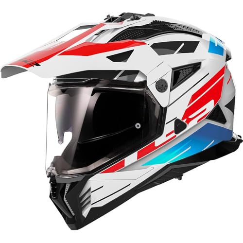 LS2 casco de motocross Pioneer II Namib white blue red S