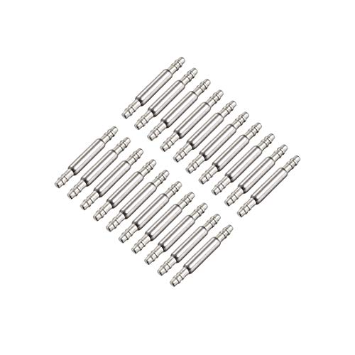 uxcell Spring Bar Pins - 8mm x 1.5mm x 0.8mm Double Fringe Stainless Steel Watch Band Pins Replacement Watch Lug Link Pins 20Pcs