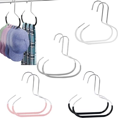8PCS Cap Halter Hung TREABEAT, Platzsparende Kleiderbügel, Schalhalter, Gürtel Aufbewahrung, Hut Aufbewahrung Hanger, Rutschhemmend-Schrankaufhänger, Kleiderbügel Dienen Zur Aufbewahrung Von Hüten