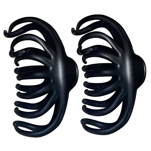 Baluue 2 Piezas Central de cabello retro Tortoiseshell clips oro garras estilo pasadores de pelo de mujer pinzas para el cabello para mujeres resina plástica Black