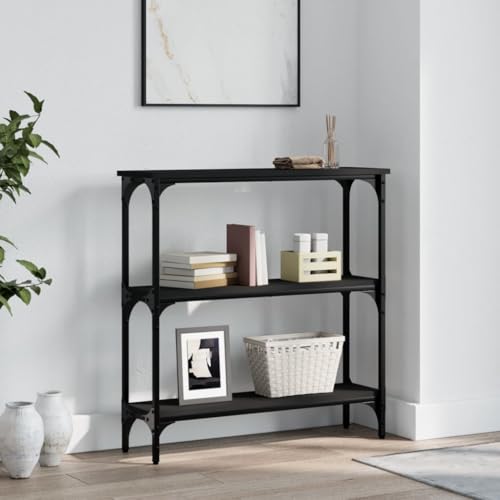 Xichuzi Mesa Consola Madera de ingeniería Negra 75x22,5x75 cm, Mesa Entrada, Mesa Recibidor Estrecha, Mesa De Centro Salon, Mesa Auxiliar, Mueble Entrada - 834030
