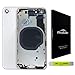 CELL4LESS Back Housing Complete Assembly Metal MidFrame w/Back Glass - Wireless Charging pad - Sim Card Tray and Camera Frame and Lens for iPhone 8 (White)