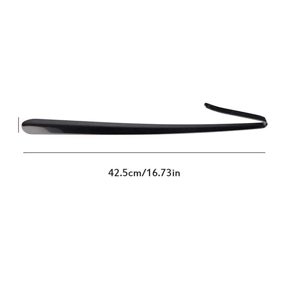 HMTE Calzador extralargo, Calzador de Acero Inoxidable de 42,5 cm, Cuerno de Bota de Metal Duradero de Mango Largo con Gancho (A 42,5 cm/16,73 Pulgadas)