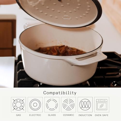 Made In Cookware - Dutch Oven 5.5 Quart - Linen - Enameled Cast Iron - Exceptional Heat Retention & Durability - Professional Cookware - Crafted in France - Induction Compatible - Thumbnail 4