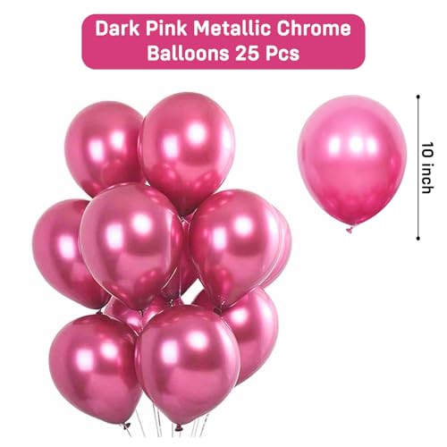 Image of Party Propz Dark Pink Balloons For Decoration - Pack Of 25 Pcs Pink Balloons for Birthday | Balloons For Decoration | Pink Balloon Decorations Set (Latex)