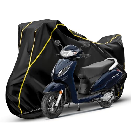Image of Badass Moto ATV Covers Waterproof Outdoor Heavy Duty, Rip-Resistant, Night-Reflective Quad Cover, 4 Wheeler Cover, ATV Accessories Fits Can am, (Black with Yellow Piping, Activa)