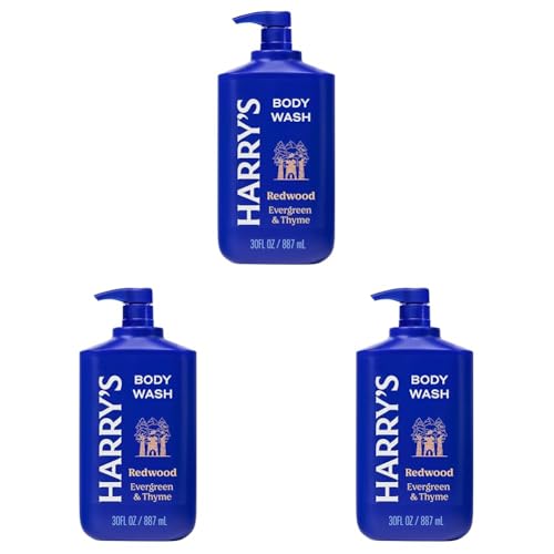 Harry's Men's Body Wash - Redwood - 30 fl oz - Shower Gel for Men - No Parabens, Sulfates, or Dyes (Pack of 3)