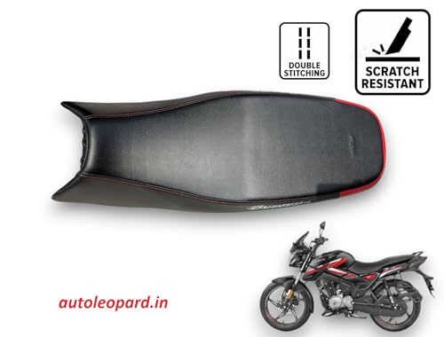 Image of Hero Glamour X 125 Bike SEAT Cover,PU Leather,RED Black Colour,Rope PROVIDED Water Proof