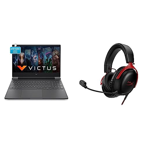 Image of HP Victus Gaming 12th Gen Intel Core i5 12450H Processor 15.6 inch(39.6 cm) FHD Gaming Laptop & HyperX Cloud III Red