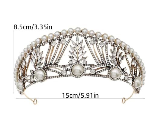Corona de cumpleaños cómoda que no pesa con strass brillantes y perlas 8