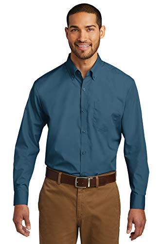 Image of Port Authority Men's Long Sleeve Carefree Button-Down Poplin Shirt