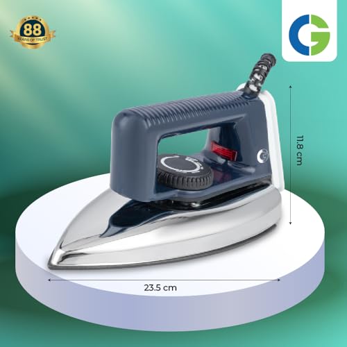Image of CG -IRZI1000 Light Weight Dry Iron Press 1000 W with Anti-Bacterial Non-stick, German Coated Soleplate, 360 Degree Flexi Cord, BIS Certified 2 Yr Replacement Manufacturer Warranty