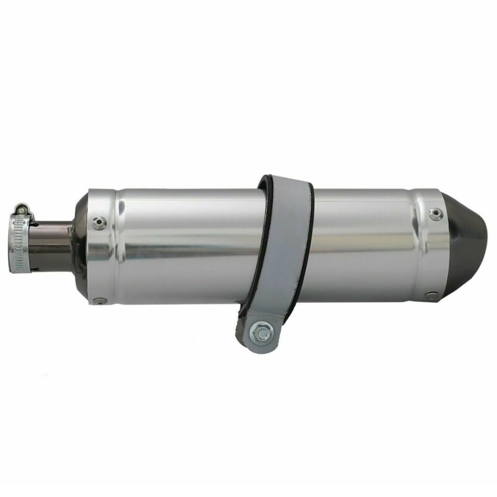 Tube Acier Inoxydable Motocross Silencieux Moto Acier Inoxydable 28mm - Pour 50cc 110cc 125cc - ATV Dirt Pit Bike - Noir - Avec Pince - Performance Sonore Scooter 50cc