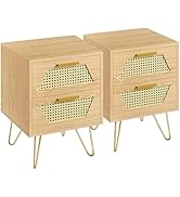Yaheetech Set van 2 nachtkastjes, commode, kast, bijzettafel voor