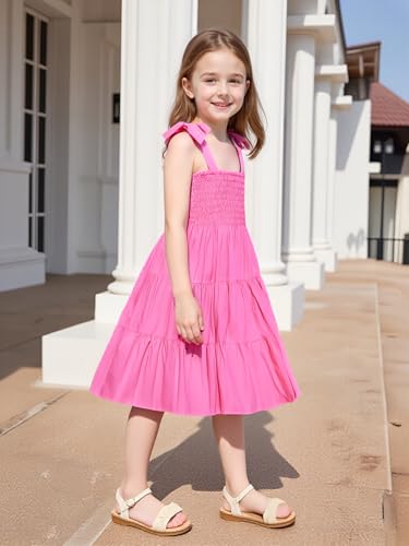 Magic Park Baby Toddler Girl Sleeveless Ruffle Dresses Child Summer Tiered Tie-Strap Beach Sundress Teen Casual A-Line Dress2