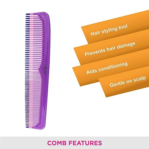 Vega Grooming Comb (India's No.1* Hair Comb Brand) For Men and Women, Large (1299)