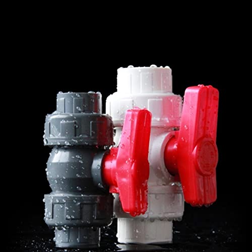 Válvula de bola de PVC de 25mm unión doble para adaptador de tanque gris 7