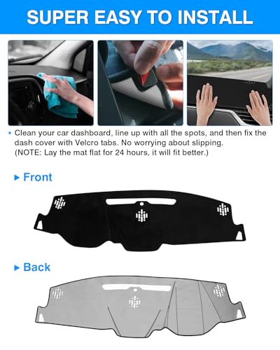 Image of Autorder Dashboard Cover Mat for 2015-2020 Chevy Chevrolet Tahoe /Suburban /GMC Yukon Accessories Dash Cover Mat Flannel Sunshade Glare UV Rays Protector (Without Forward Collision Alert /HUD)