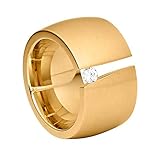 Der Bandring, der auch als Designerring oder Verlobungsring auf sich aufmerksam macht ist aus nickelfreiem Edelstahl gefertigt, ist antiallergen und kann von Allergikern getragen werden.