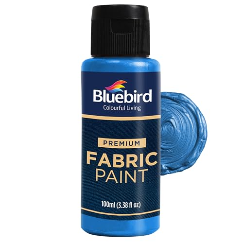 Image of BLUEBIRD Fabric Paint, Midnight Blue, 3.4 Fl Oz, Permanent Fabric Paints for Clothes, Furniture Upholstery