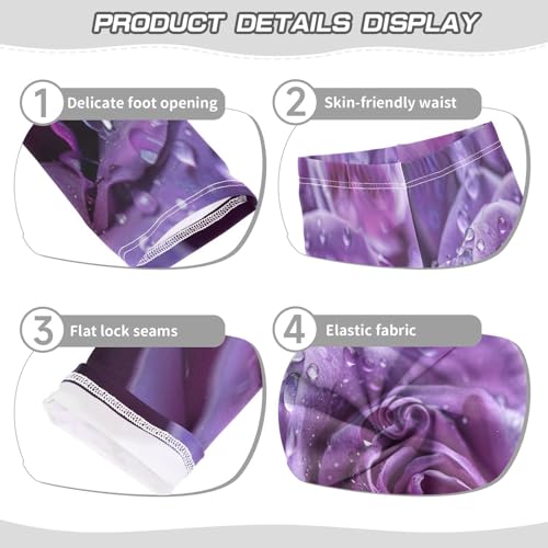 Bolaz Toddler Girls Leggings Printed Yoga Pants Leggings Purple Rose Waterdrop for Kids3