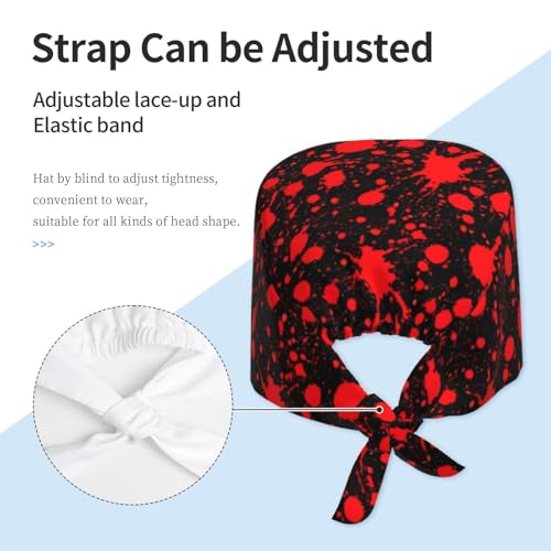 Image of Surgical Caps Men Women, Scrub Cap with Sweatband Adjustable | Tie Back Nurse Cap, Nursing Breathable Working Hat, Scrub Cap, Medical Hats