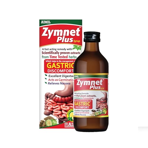 Image of AIMIL Zymnet Plus Syrup - 200ml | Ayurvedic Digestive Syrup for Gastric Discomfort & Acidity | Carminative Herbal Digestant Tonic to Control Nausea and Relieve Abdominal Pain