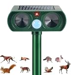 Ultrasonic Cat Repellent for Garden, IPX4 Waterproof Fox Deterrent, Cat Scarers with PIR Sensor, Solar Animal Repellent Outdoor for Foxes, Cats, Dogs, Squirrels 1 Pcs