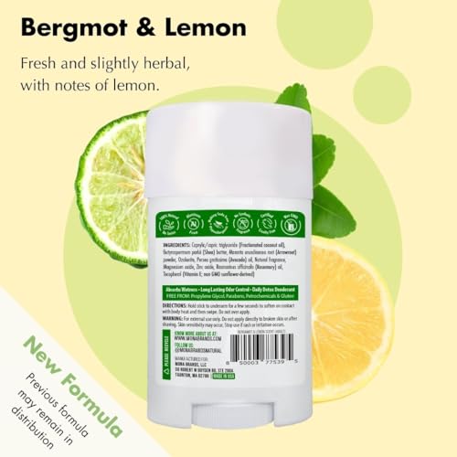 Image of MONA BRANDS All Natural Deodorant For Women & Men | For Sensitive Skin | No Aluminum or Baking Soda | (BERGAMOT LEMON 1.76 Oz)